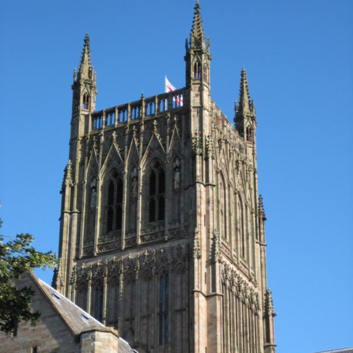 Worcester Cathedral licensed via Creative Commons (copyright Philip Halling)